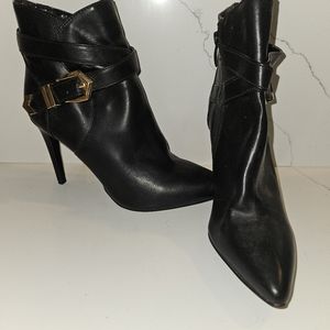 SERGIO BARI black leather booties